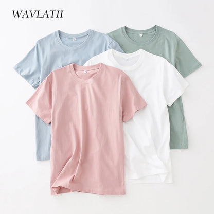 Women New Cotton T Shirts Female Soft White Black Tees Lady plus Size Basic Tops for Summer WT2102