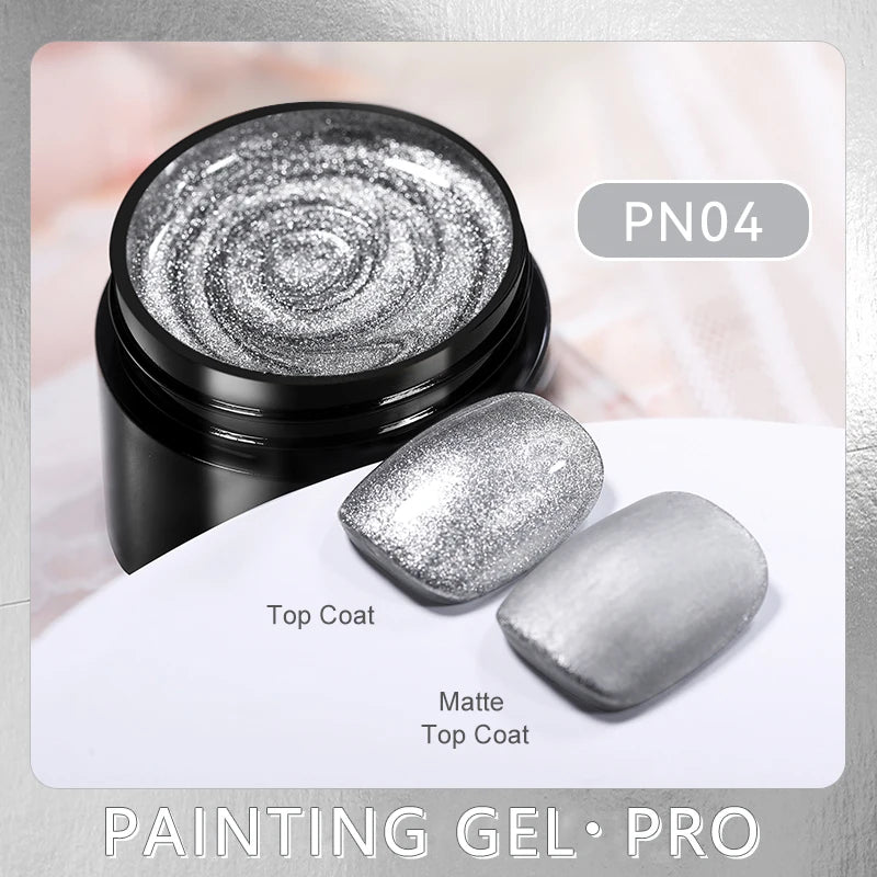 Super Bright Metallic Painting Gel Polish 5ML Gold Silver Mirror Gel Nail Polish Flower Drawing Lines French Nails